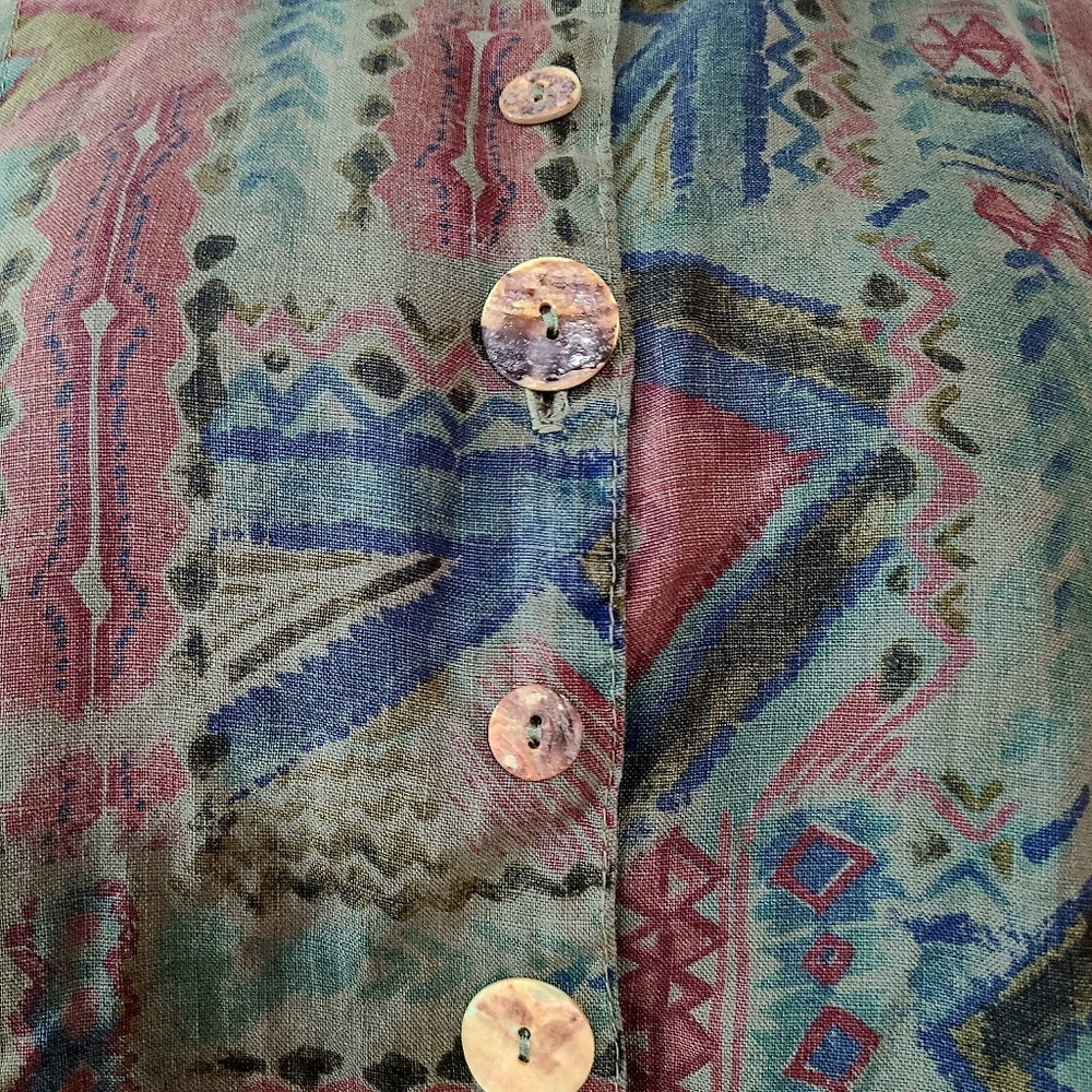 Bohemian Multicolor Azteca Patterned Women's Butt… - image 3